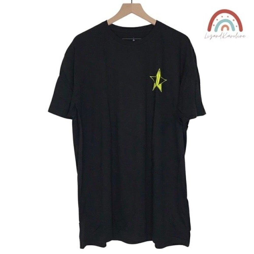 New! Jeffree Star Hi How are Ya Black Lime Green Star Soft Tee T-Shirt Top 2X - Picture 2 of 8